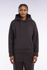 Unisex brown interlock hooded sweatshirt, loose fit