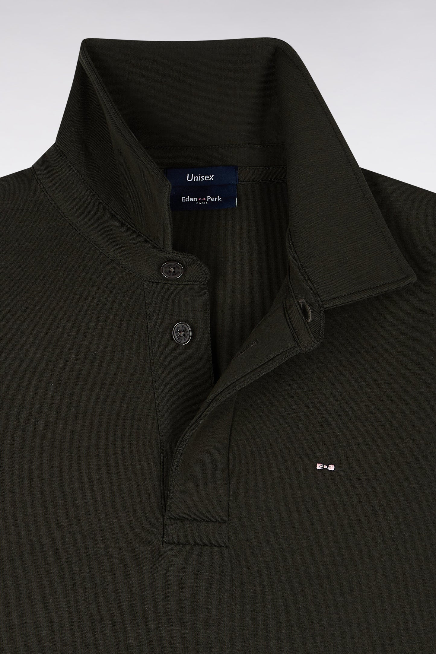 Sweatshirt unisexe à col maillot en interlock de coton kaki