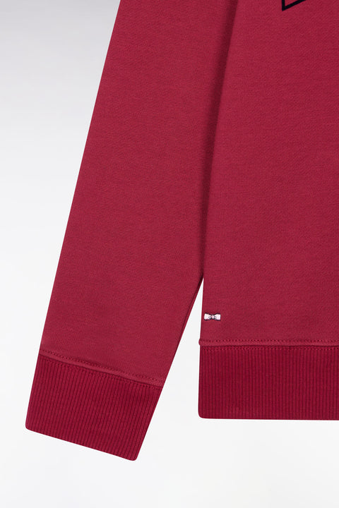 Sweatshirt à col maillot en coton rouge broderie Eden Park coupe droite - Image 2