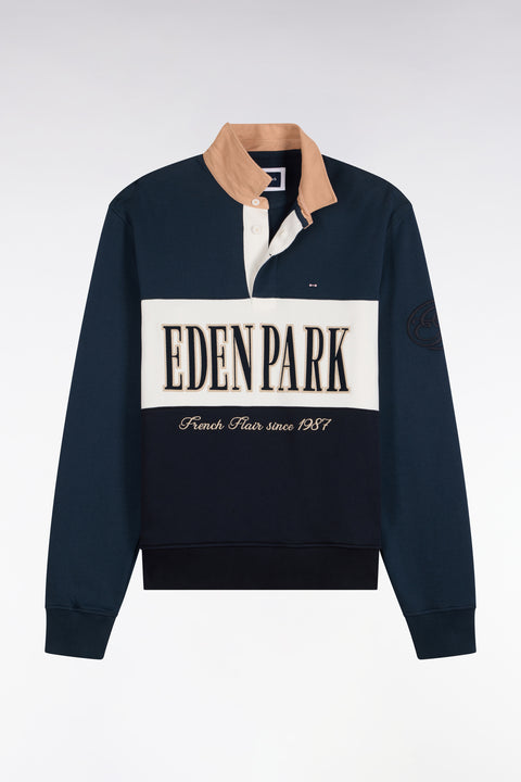 Gray straight cut polo collar zipped sweatshirt - Image 2