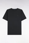 Short-sleeved round-neck t-shirt in khaki straight-cut cotton