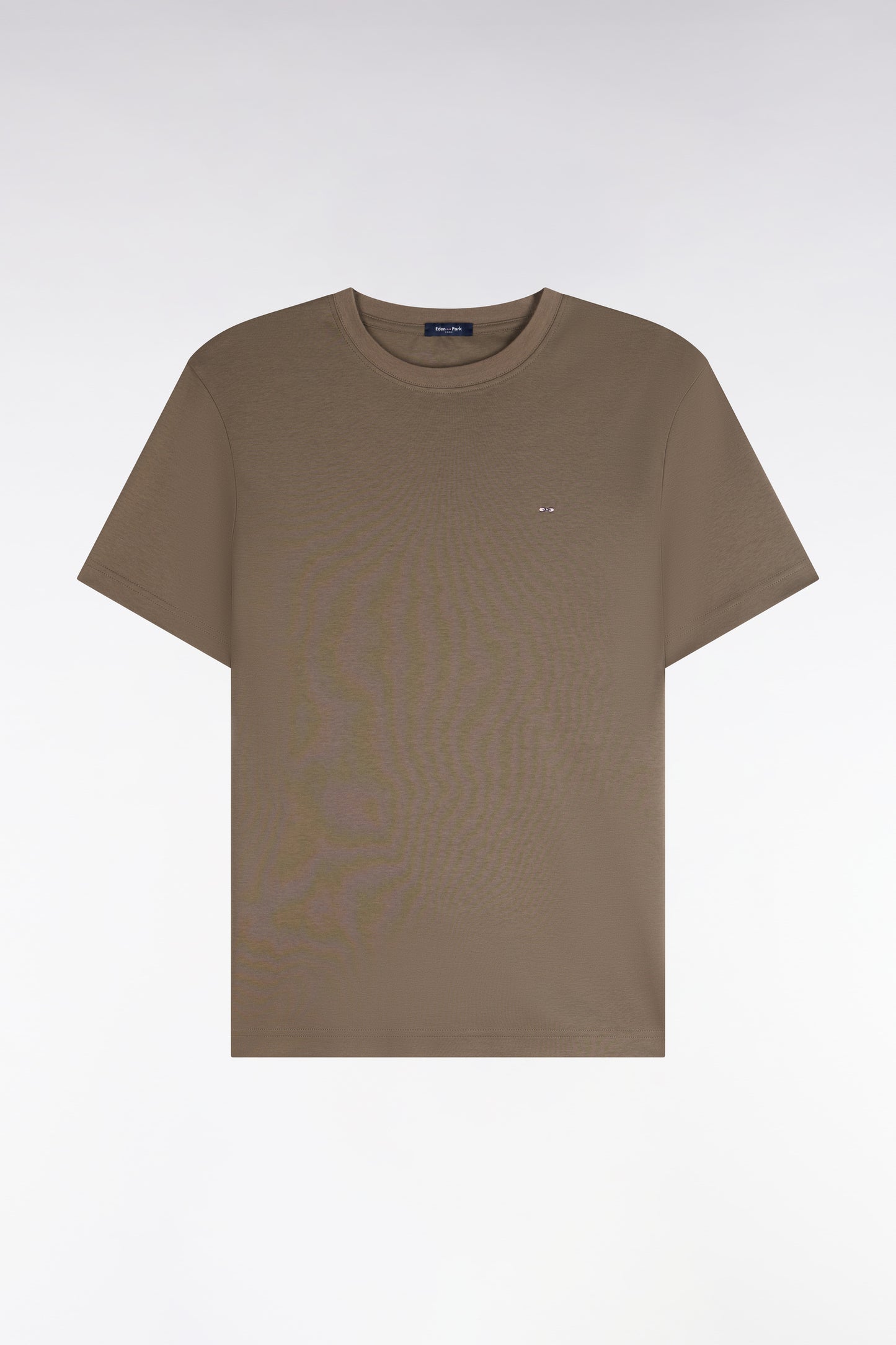 T-shirt manches courtes en coton beige coupe droite