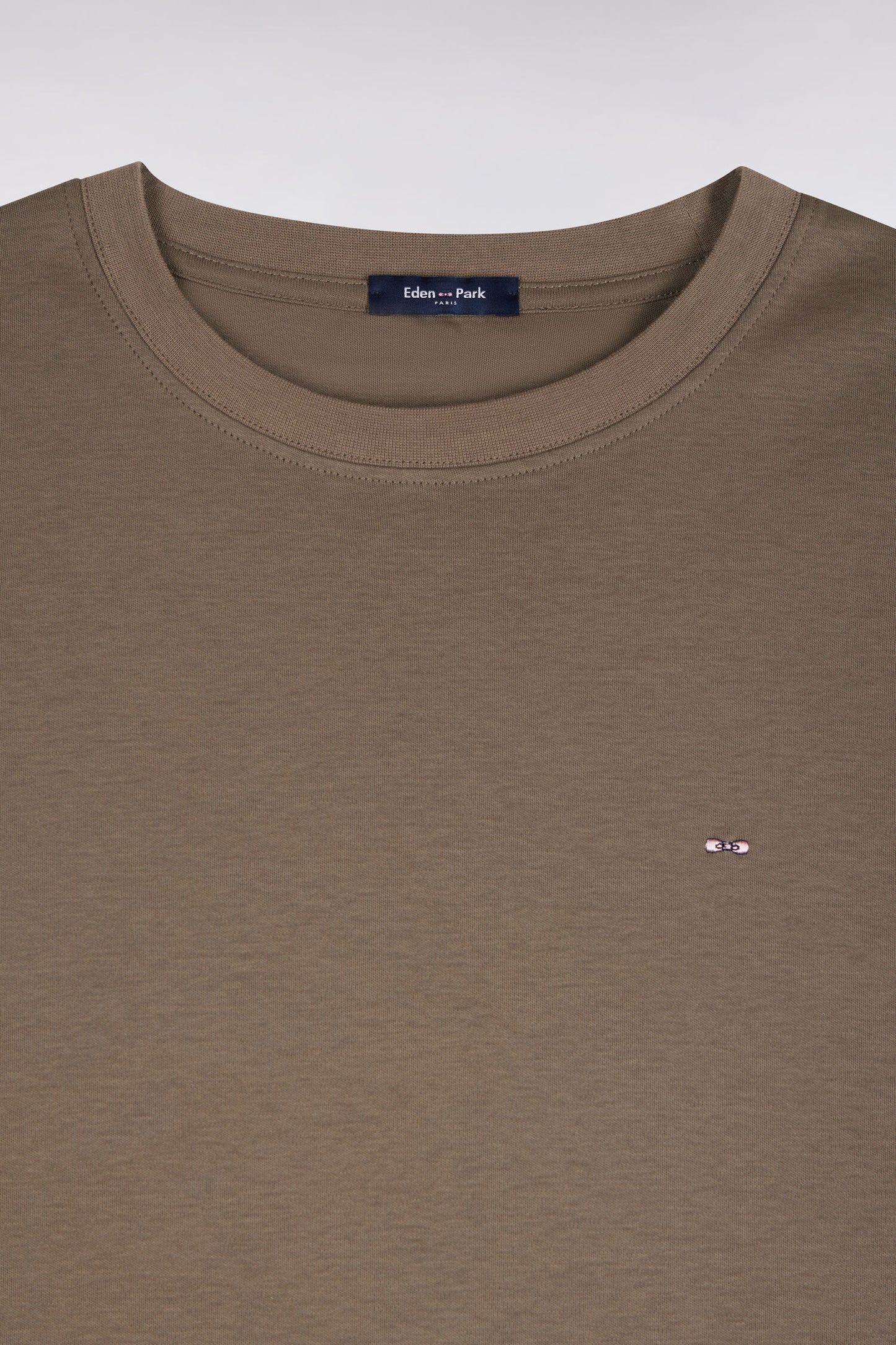 T-shirt manches courtes en coton beige coupe droite