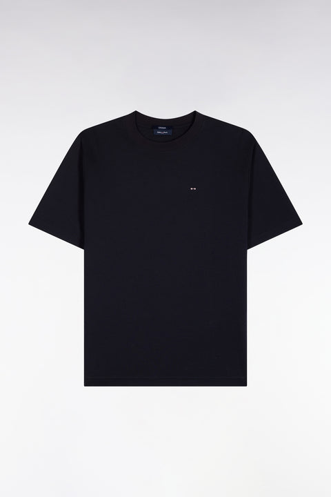 T-shirt manches courtes en coton marine coupe droite - Image 2