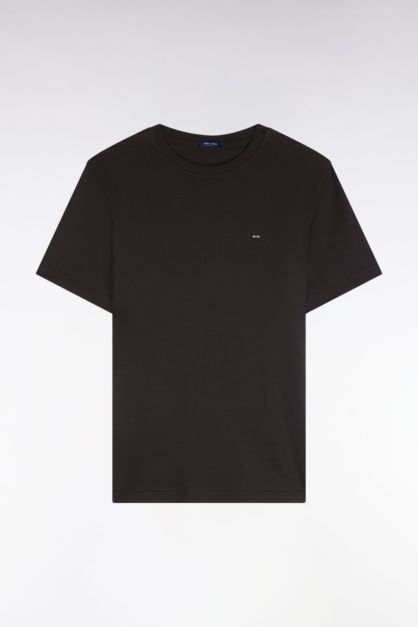 T-shirt manches courtes en coton marron coupe droite