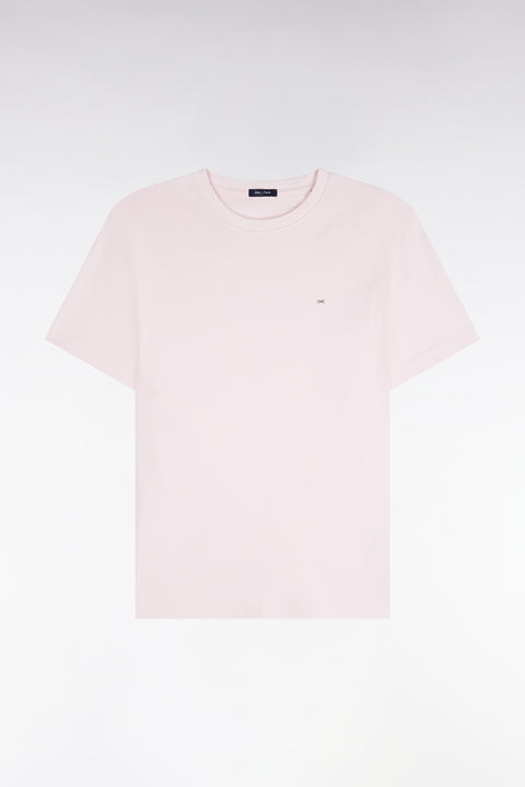 T-shirt manches courtes en coton rose coupe droite - Image 2