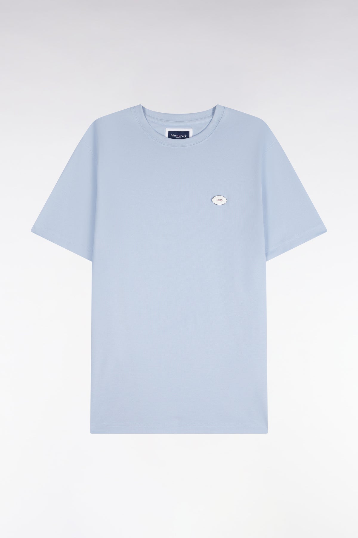 T-shirt manches courtes bleu ciel coupe droite