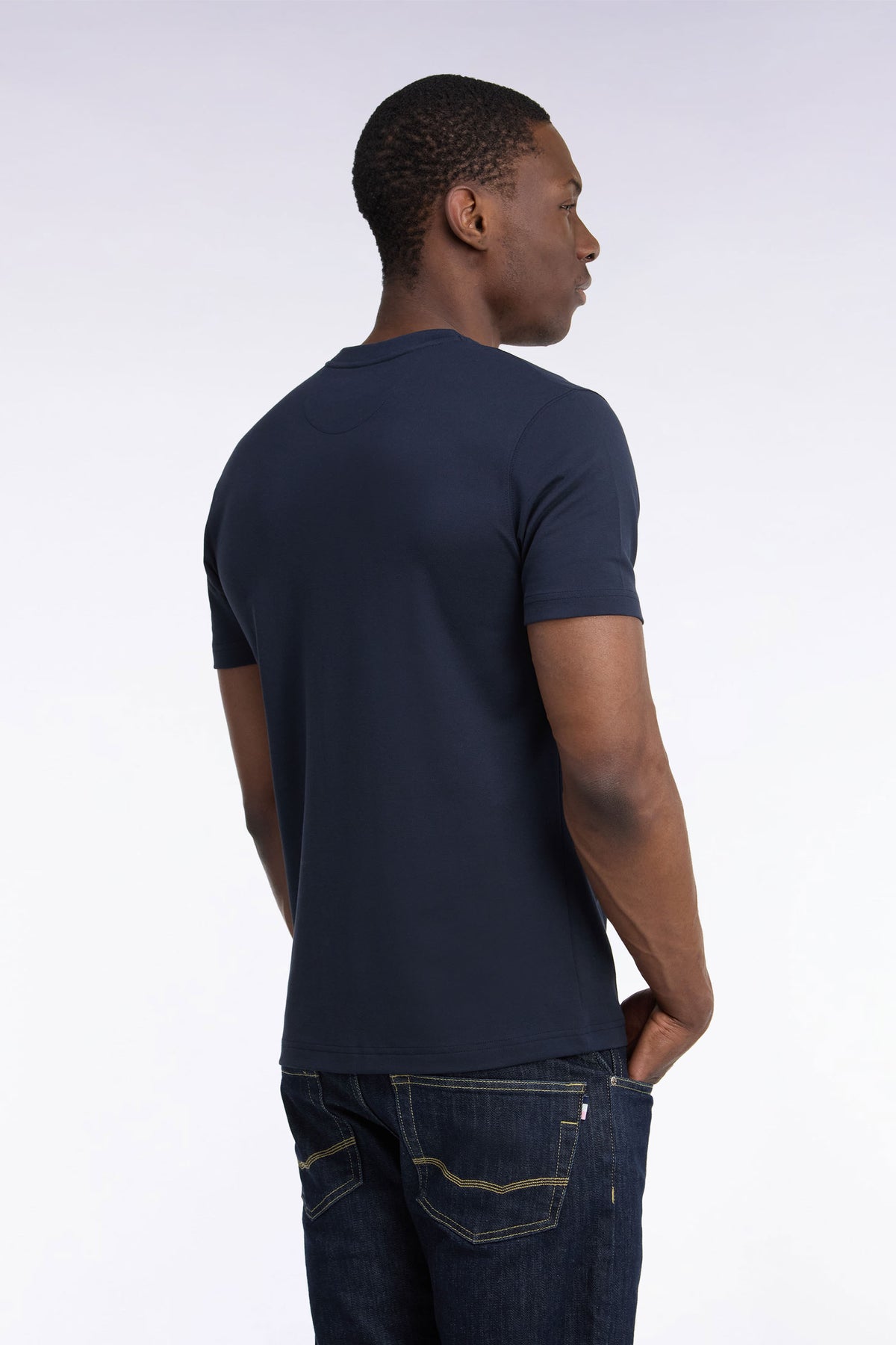 T-shirt manches courtes marine coupe droite