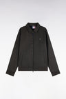Straight cut khaki nylon jacket with ribbed edges