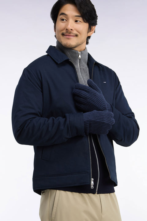 Blouson en coton stretch bleu marine - Image 1
