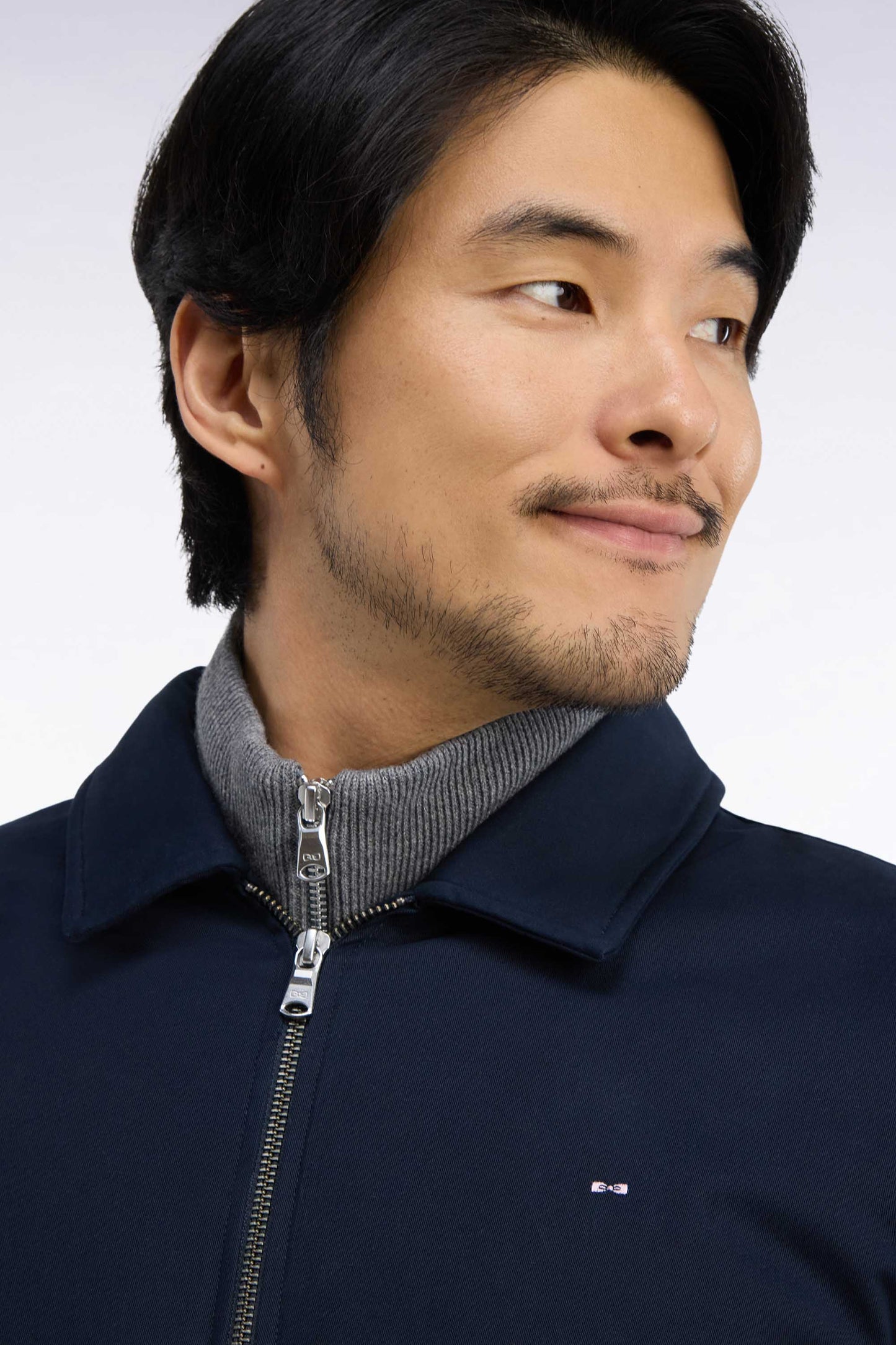 Blouson en coton stretch bleu marine
