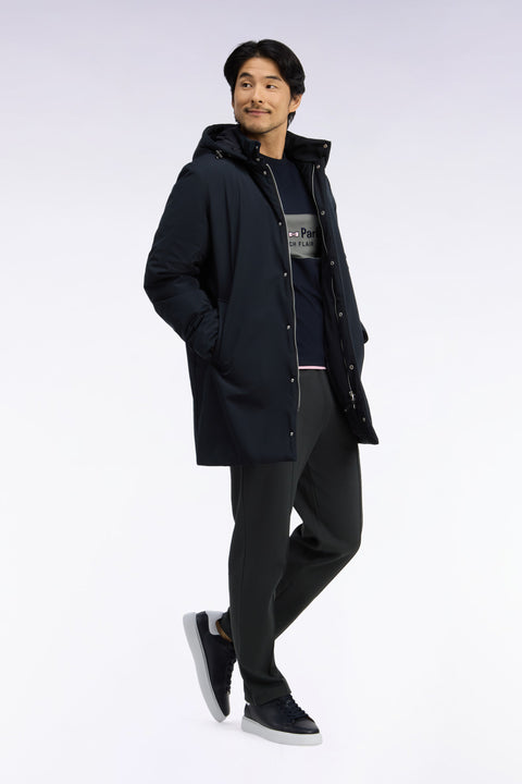 Black parka with removable hood - Image 1