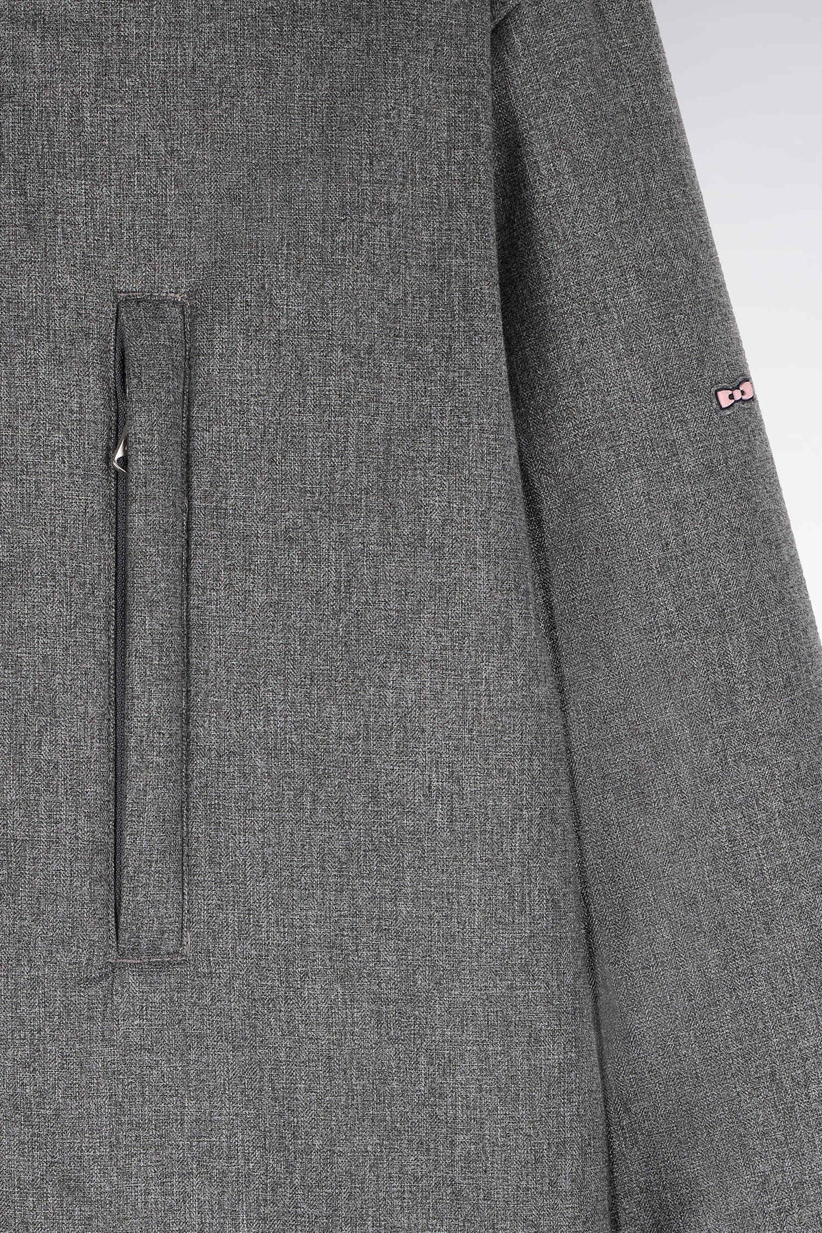 Gray flannel-style parka