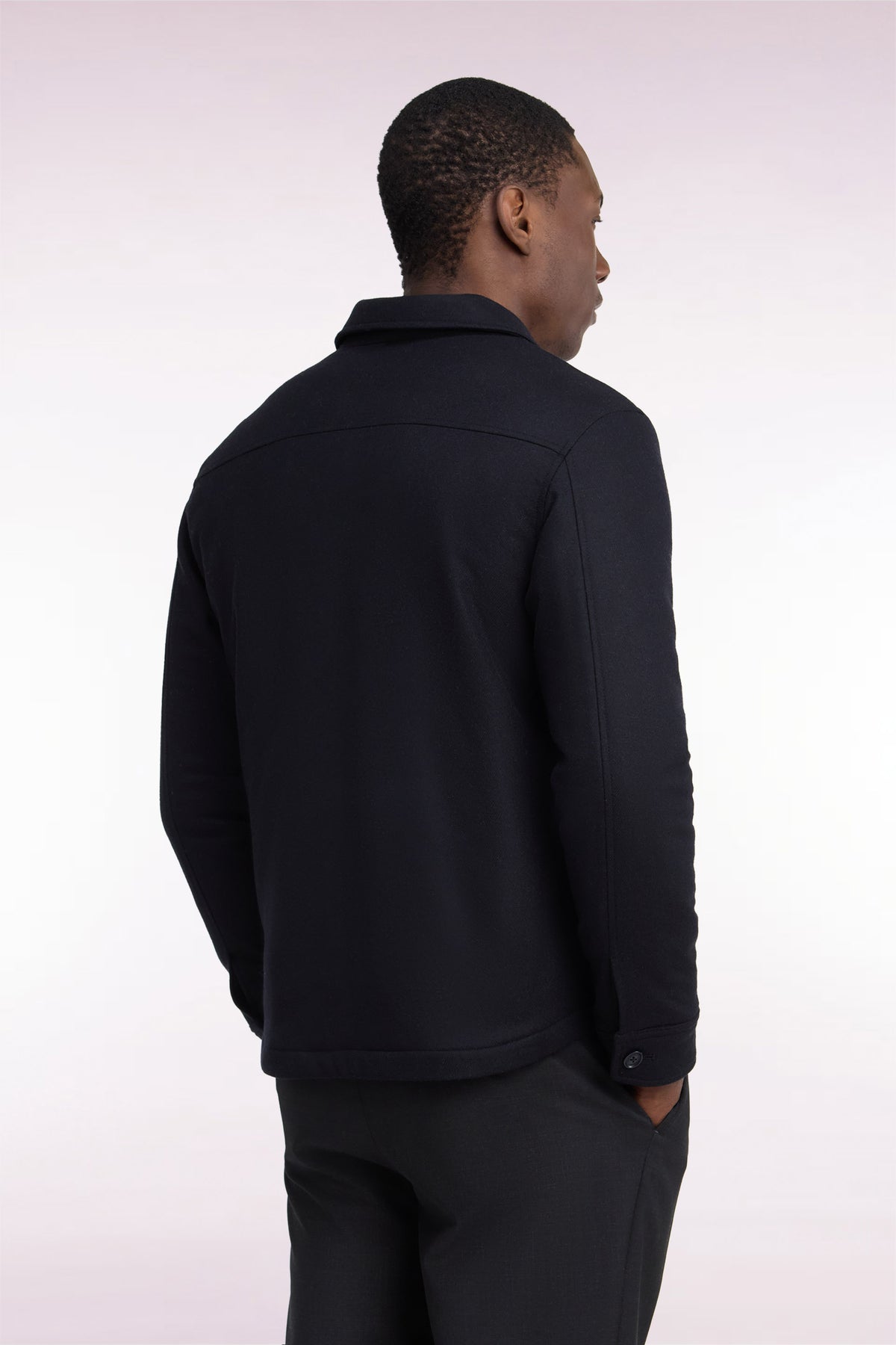 Navy patch pocket overshirt