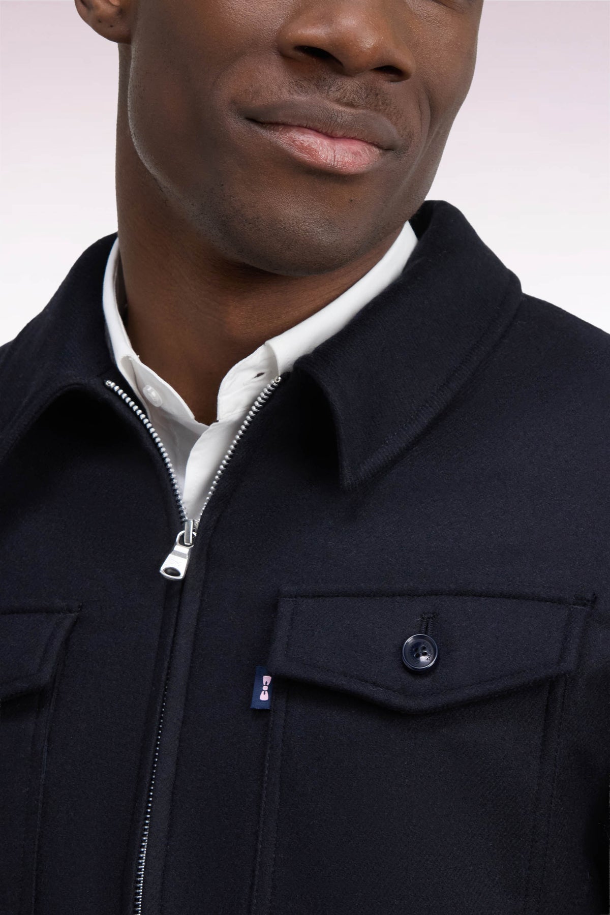 Navy patch pocket overshirt