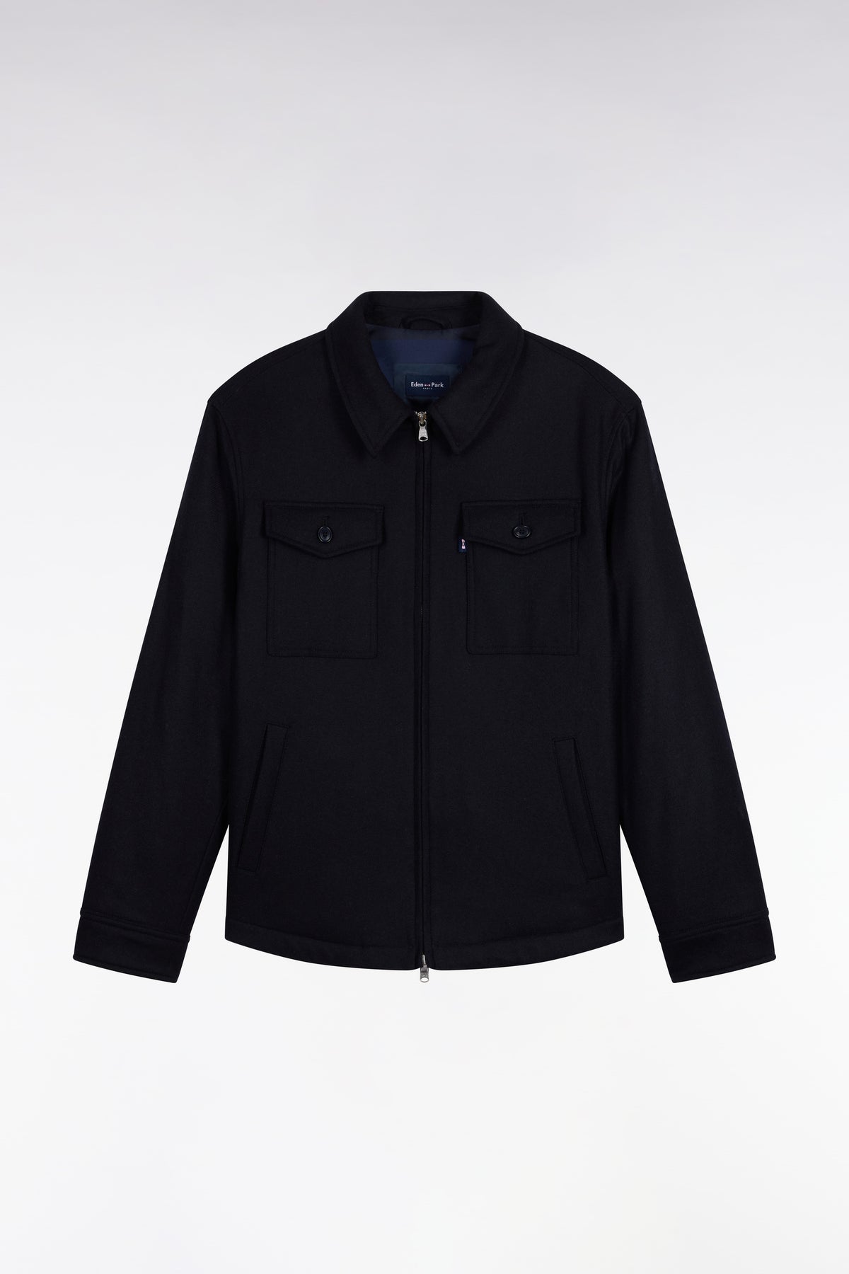 Navy patch pocket overshirt