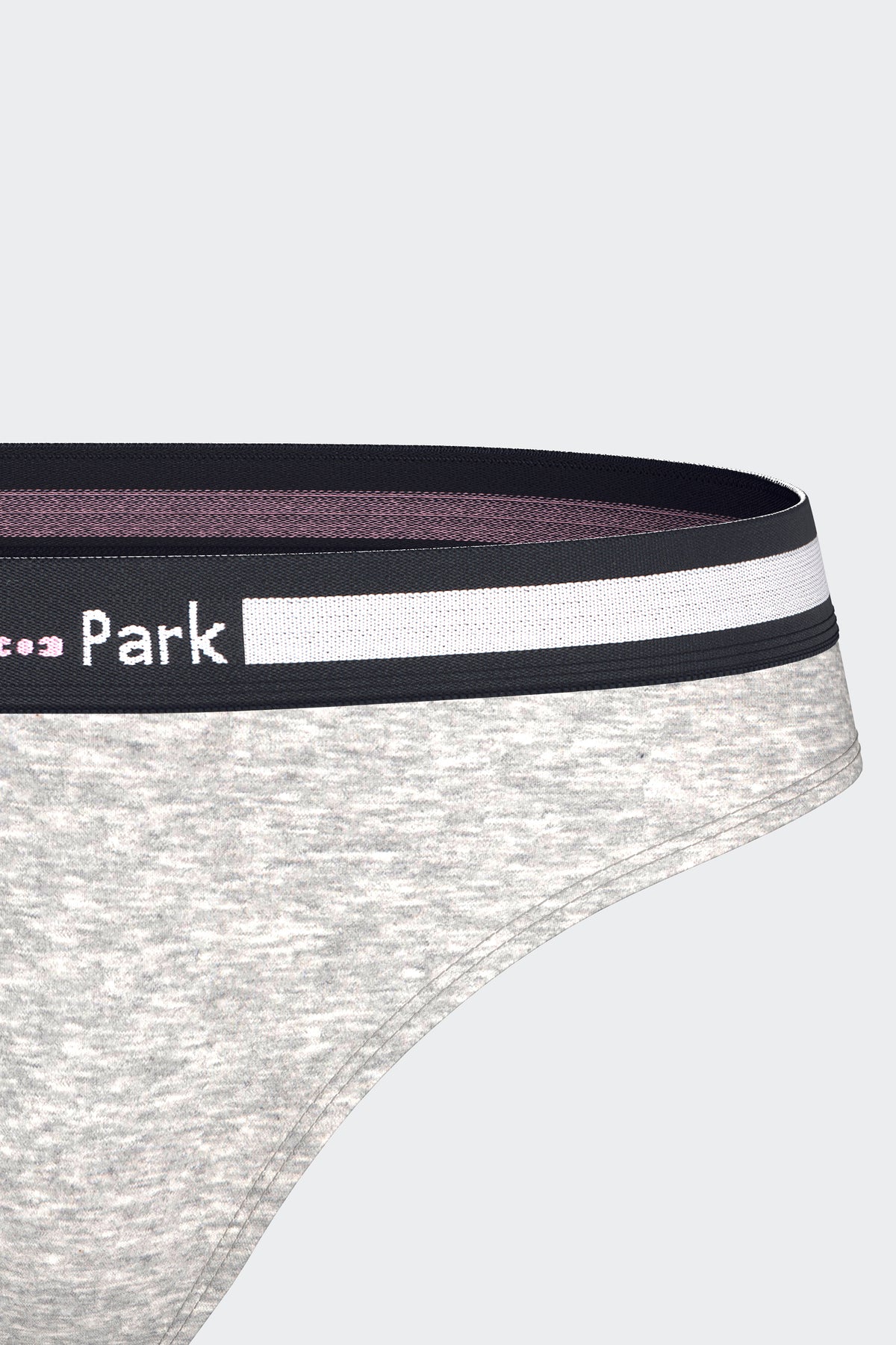 Tanga uni en coton stretch gris