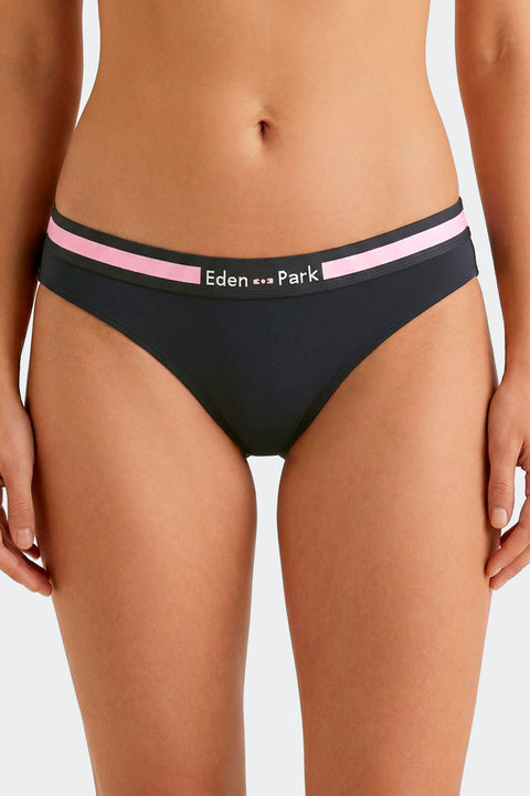 Plain navy stretch cotton briefs - Image 2