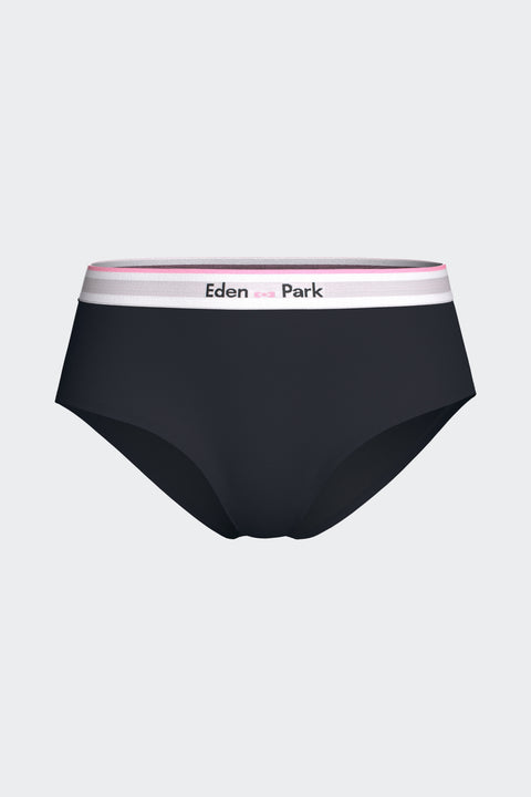 Plain shorty in navy stretch Tencel - Image 1