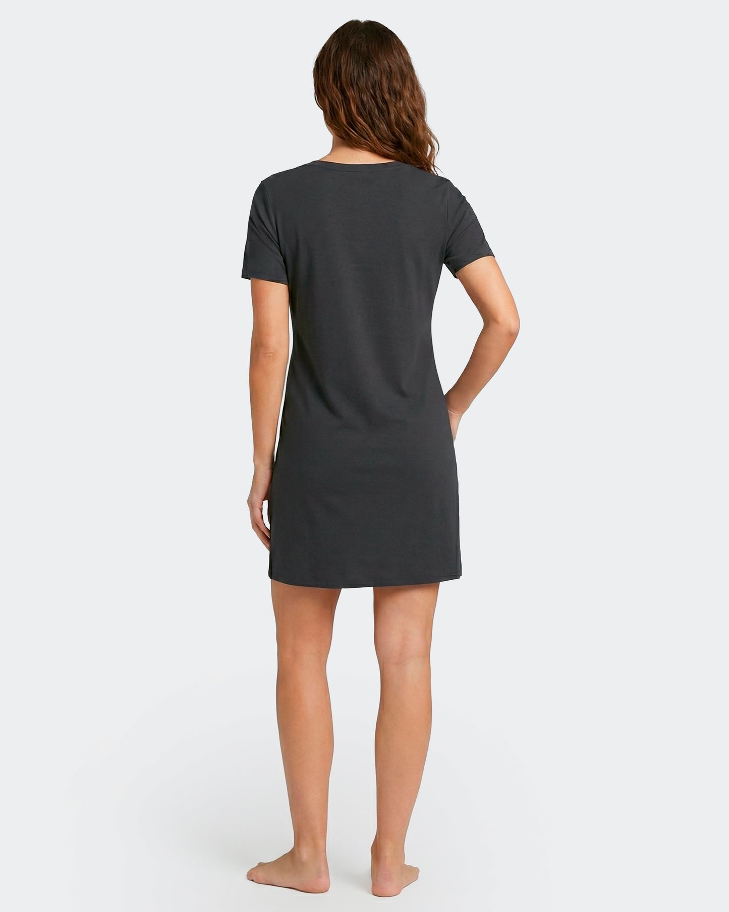 Nuisette unie en Tencel stretch marine