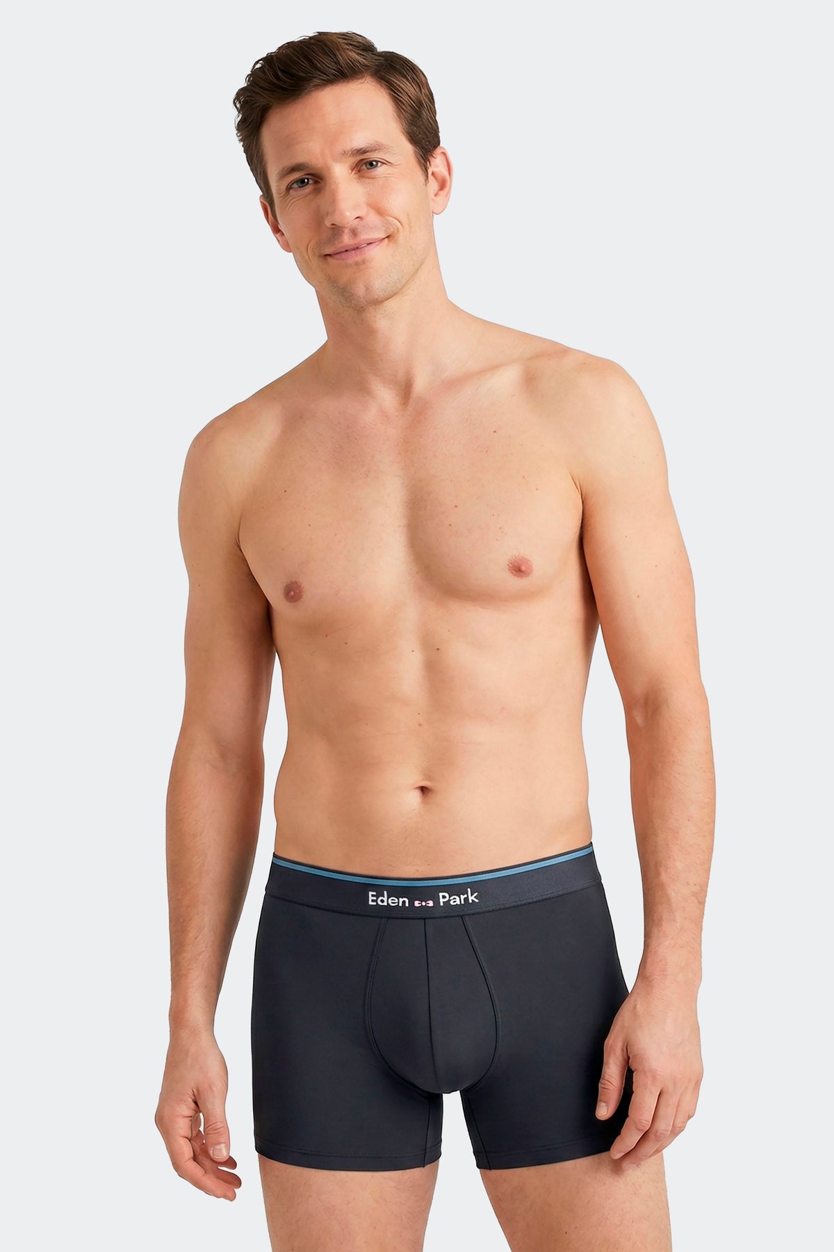 Lot de 2 boxers en jersey de coton stretch unis et rayés marine