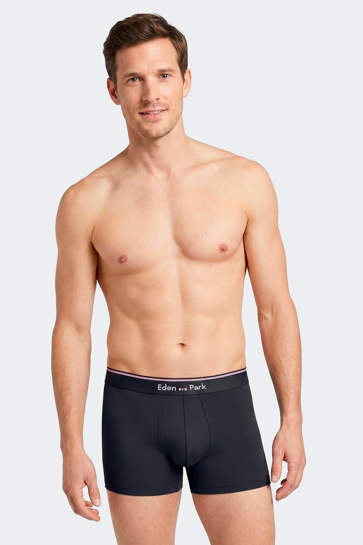 Lot de 2 boxers en jersey de coton stretch unis et imprimés bleu