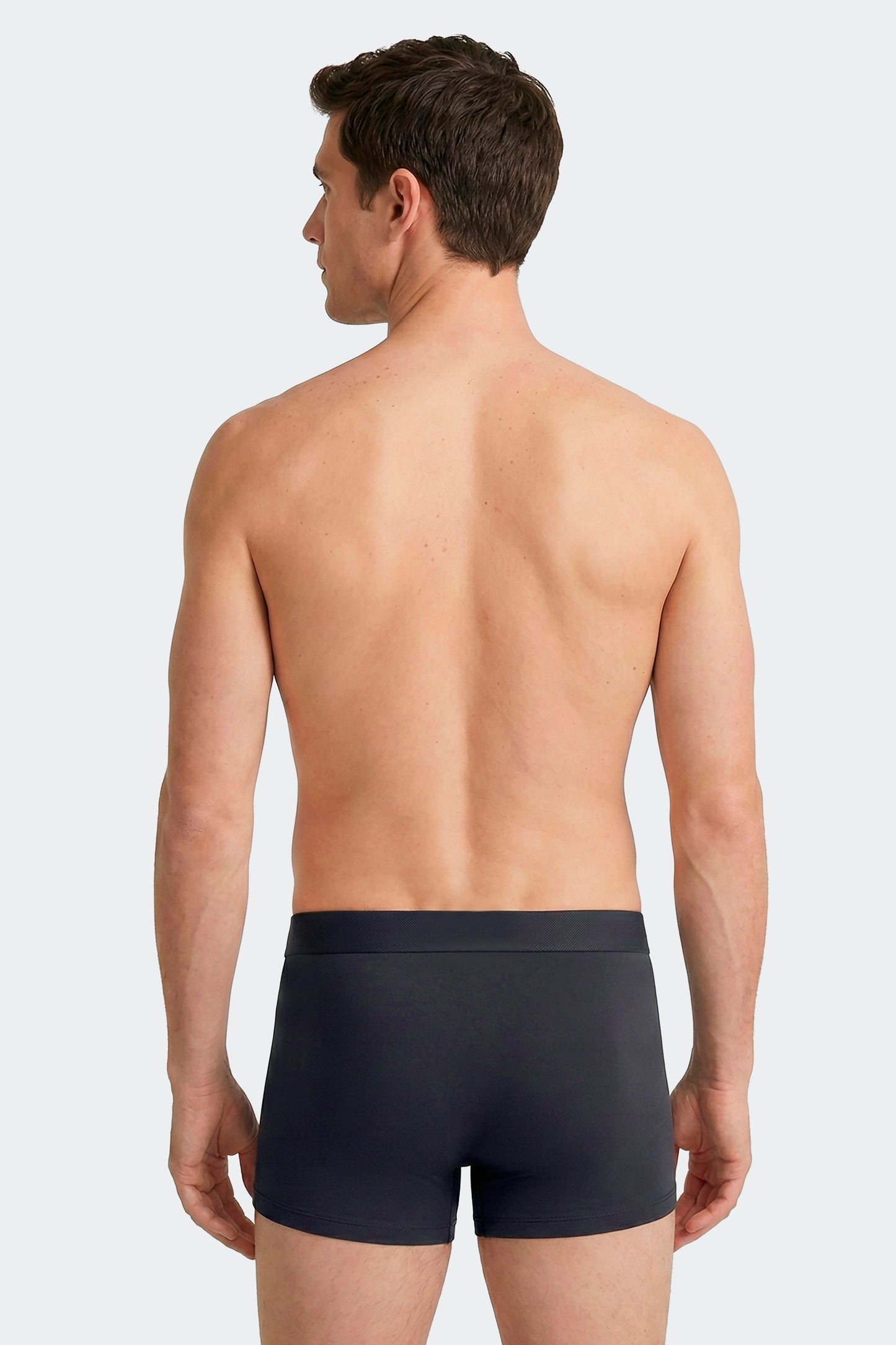 Lot de 2 boxers en jersey de coton stretch unis et imprimés pois marine