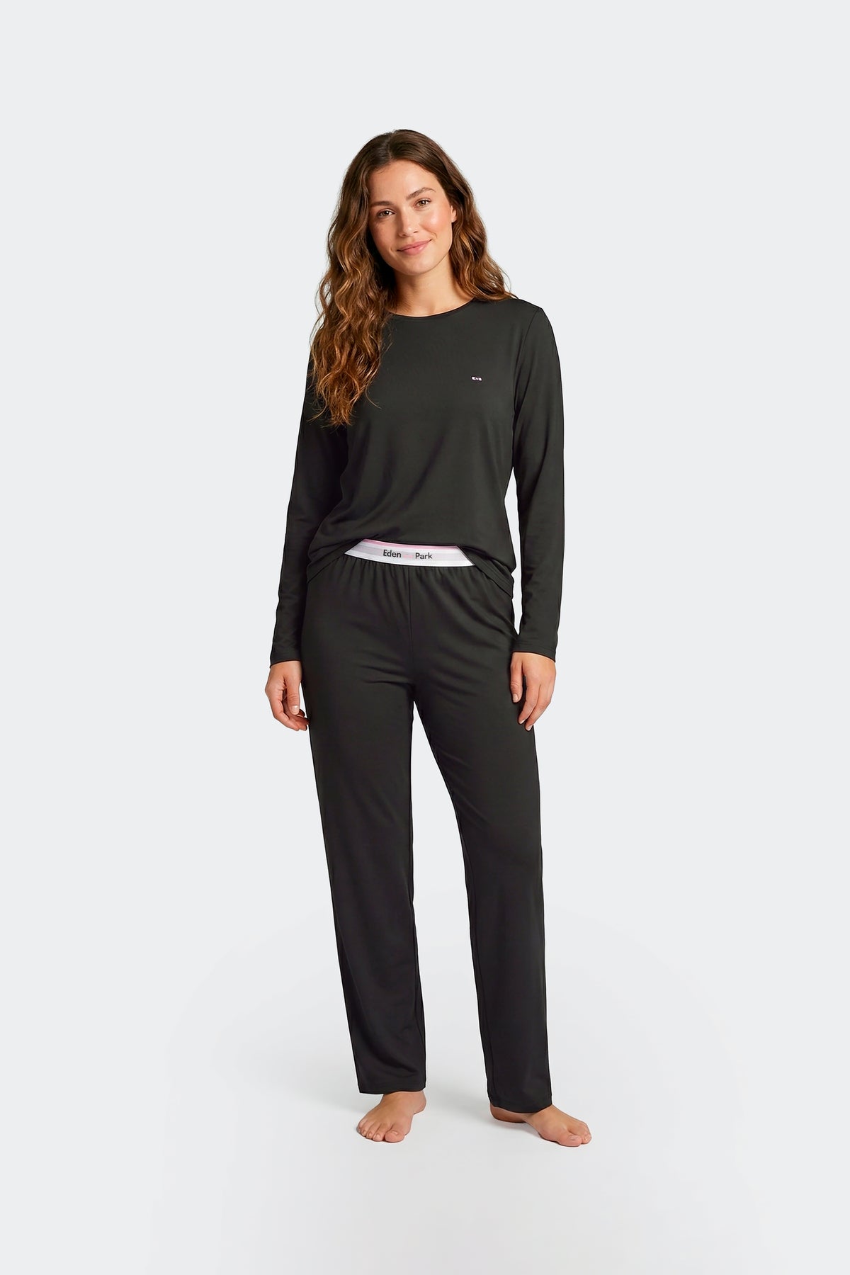Ensemble pyjama long en Tencel stretch marine