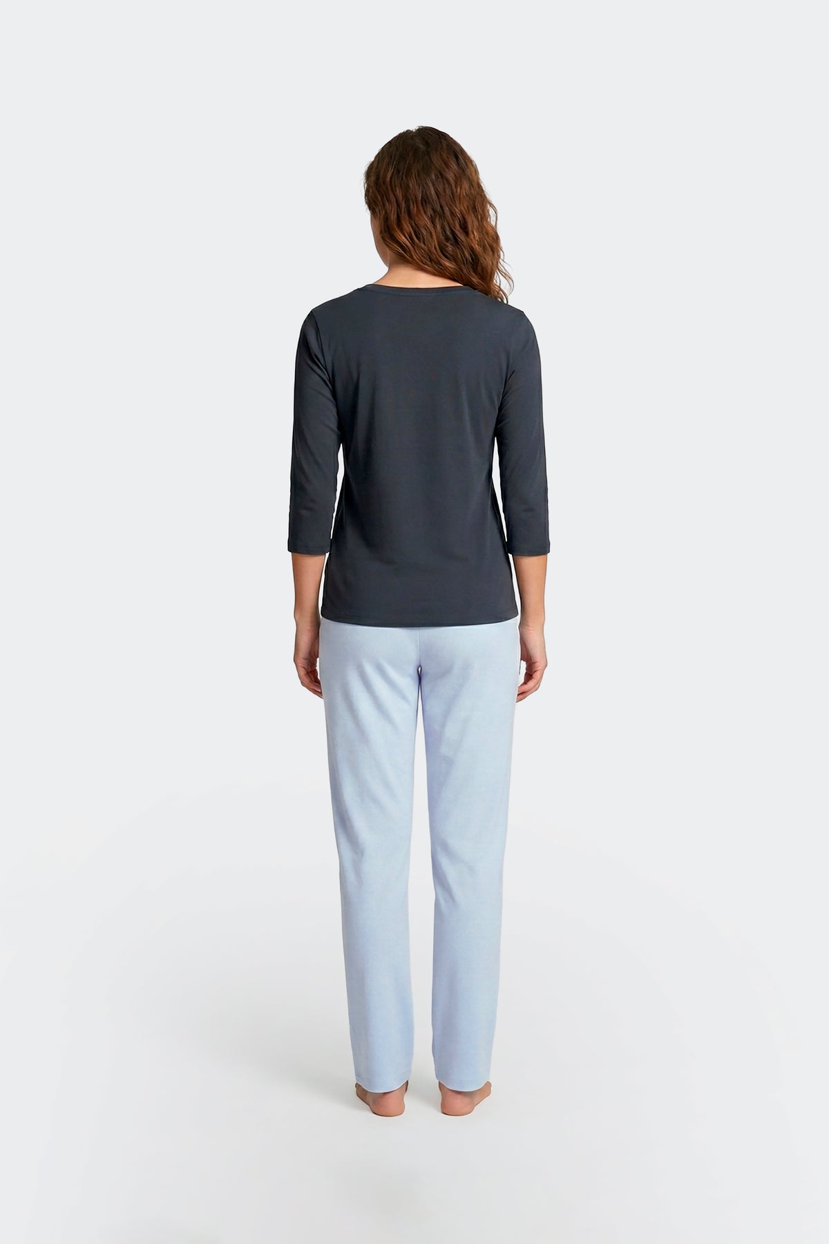 Ensemble pyjama long bicolore en coton