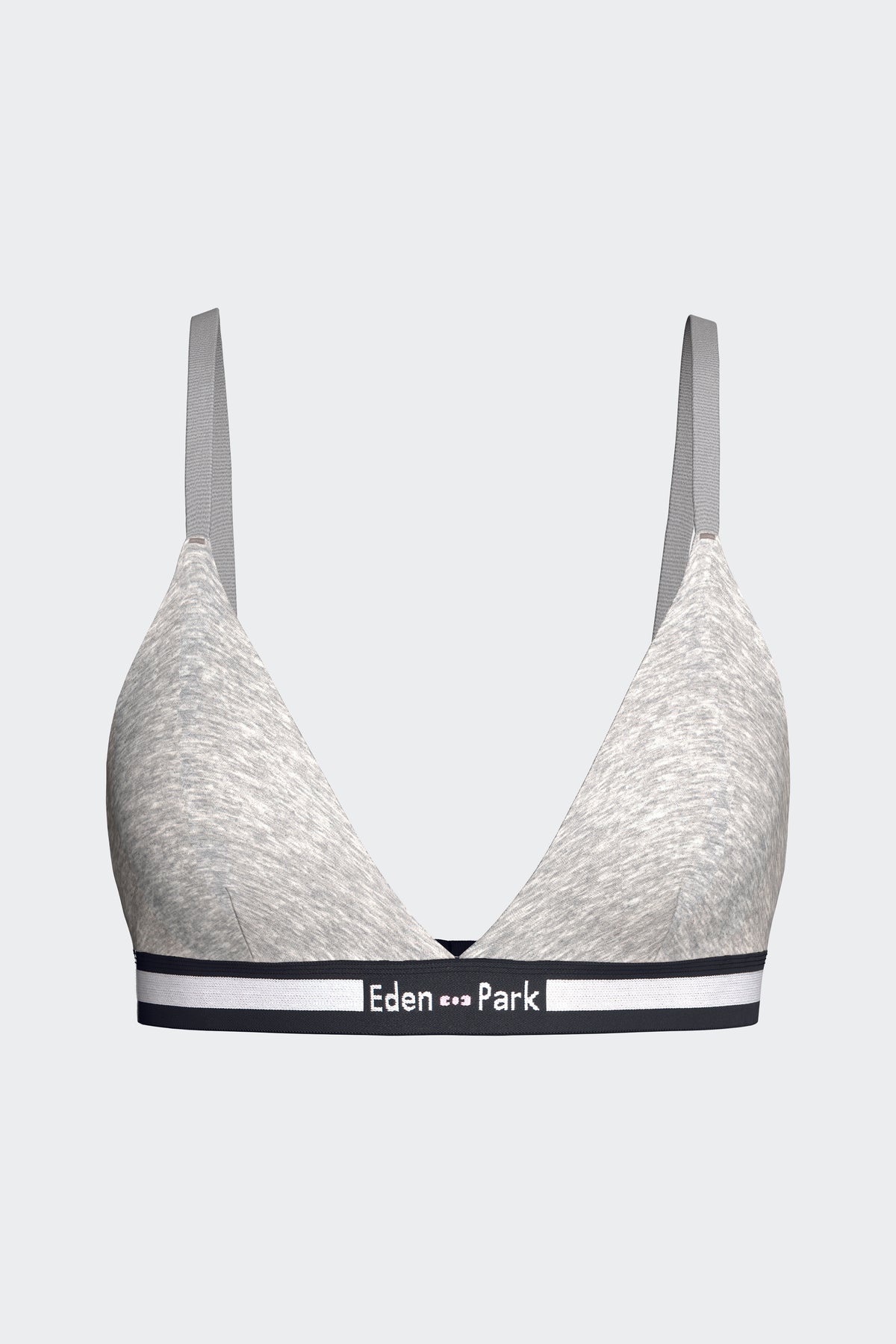 Soutien-gorge triangle en coton stretch gris élastique siglé