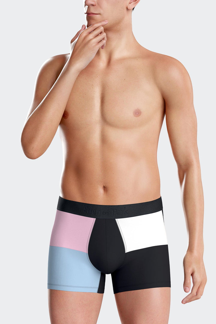 Pink colorblock stretch cotton boxers