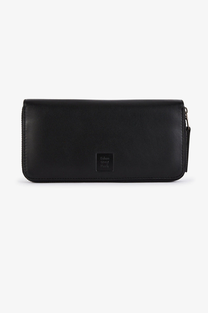 Black rectangular leather wallet