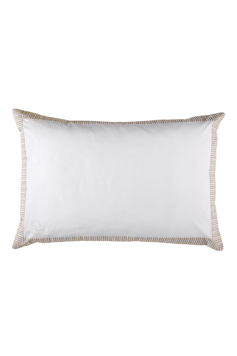 2 taies d'oreiller rectangulaires blanc et beige - Bulle ovale - Image 2