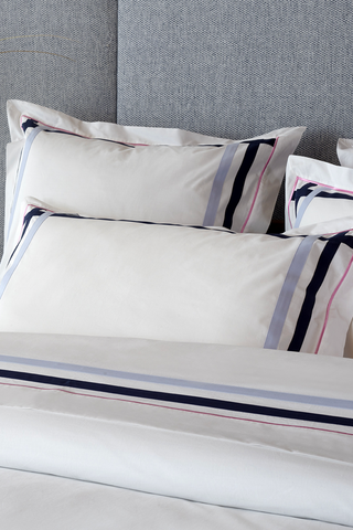 2 rectangular navy and pink pillowcases - Talavalu