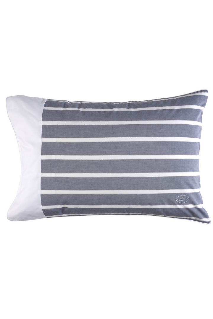 duo of rectangular striped pillow case - grey