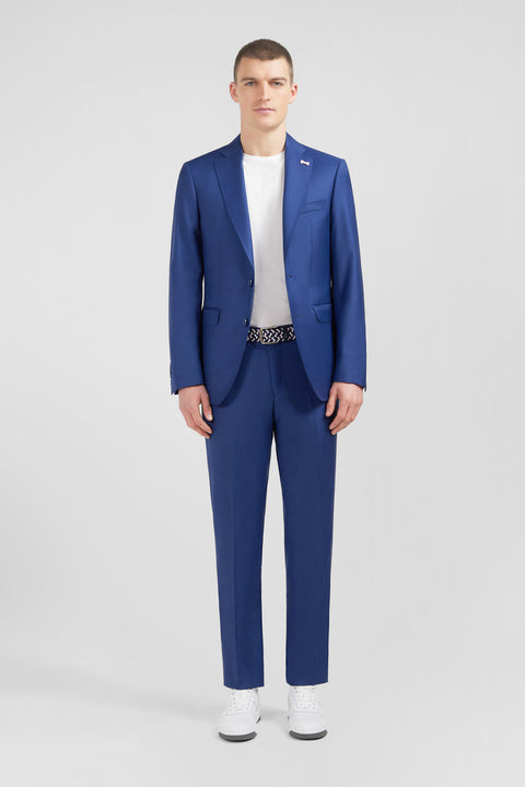Slim-fit suit in blue wool - Image 1