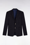 Slim fit navy blue 100% wool blazer