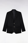 Slim fit black 100% wool blazer