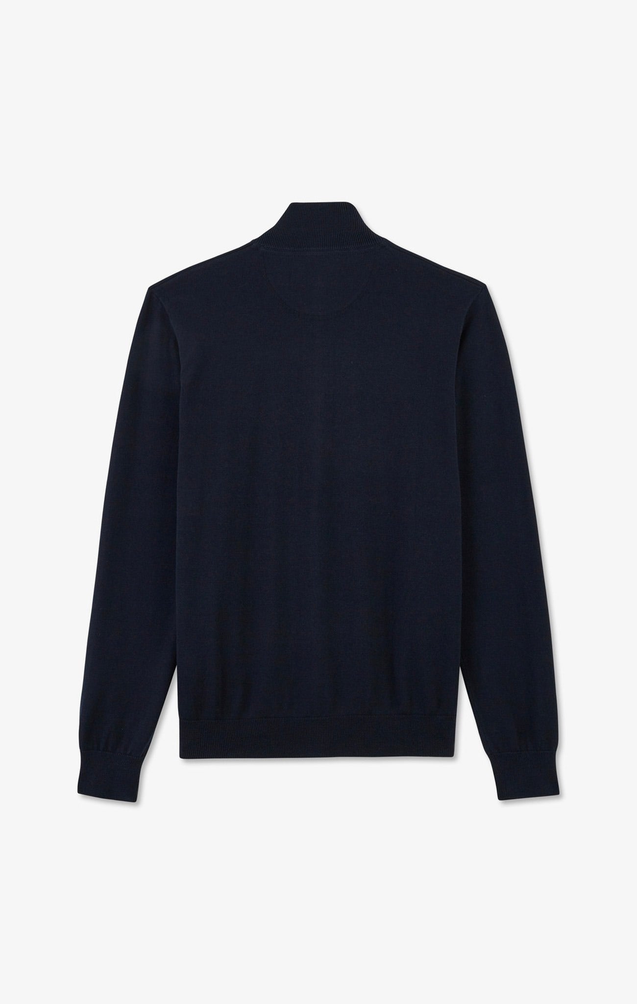 Navy blue cotton cardigan with zipper - Image 4