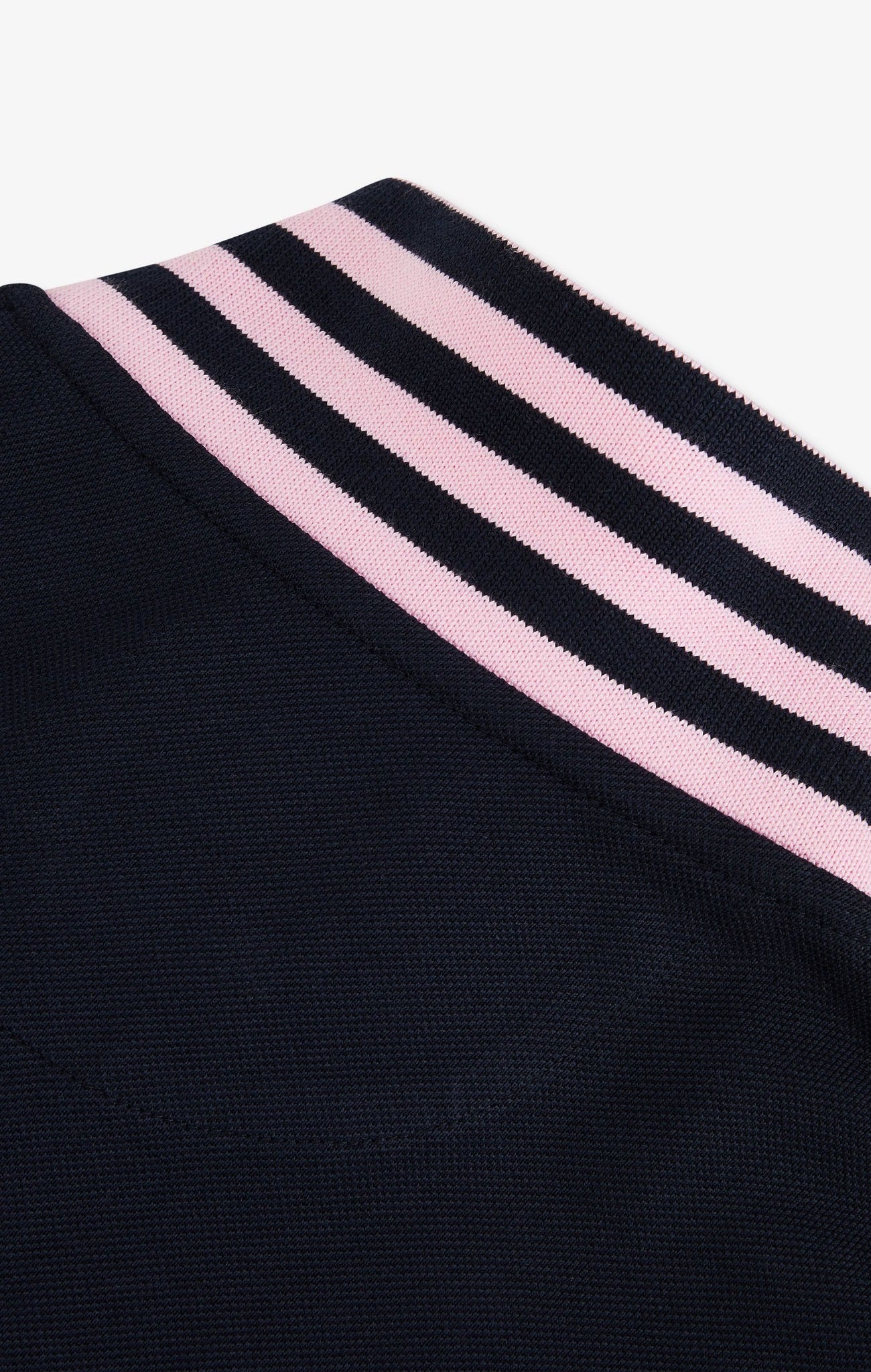 Polo manches longues bleu marine en coton avec col contrasté - Image 8