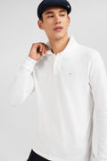 White cotton polo with contrasting neck