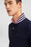 Navy cotton polo with contrasting neck