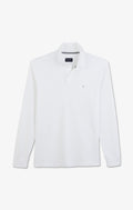 White cotton polo with contrasting neck