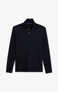 Navy blue cotton polo with contrasting neck