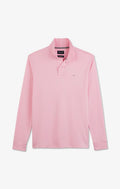 Pink cotton polo with contrasting neck