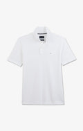 White stretch pima cotton polo