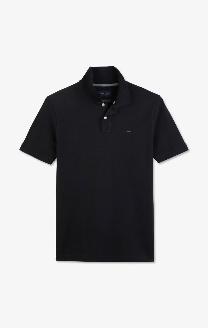 Navy blue stretch pima cotton polo