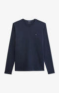 Long sleeved navy blue cotton t-shirt