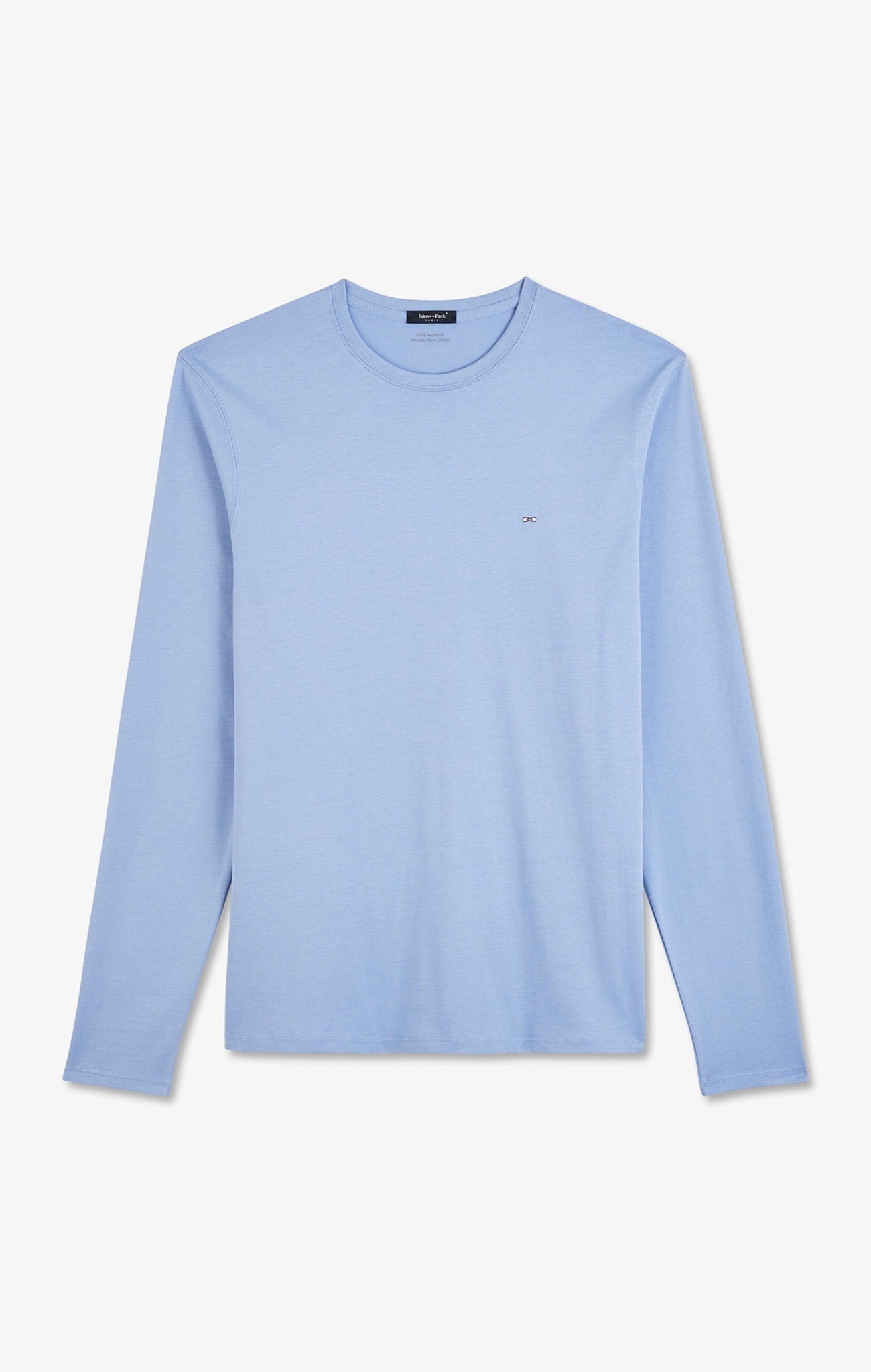 T-shirt bleu col rond à manches longues - Image 2