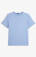 Crew neck light blue pima cotton t-shirt